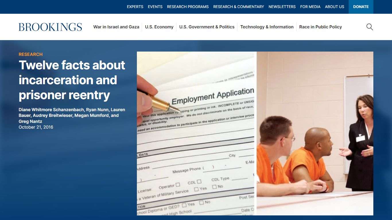 Twelve facts about incarceration and prisoner reentry