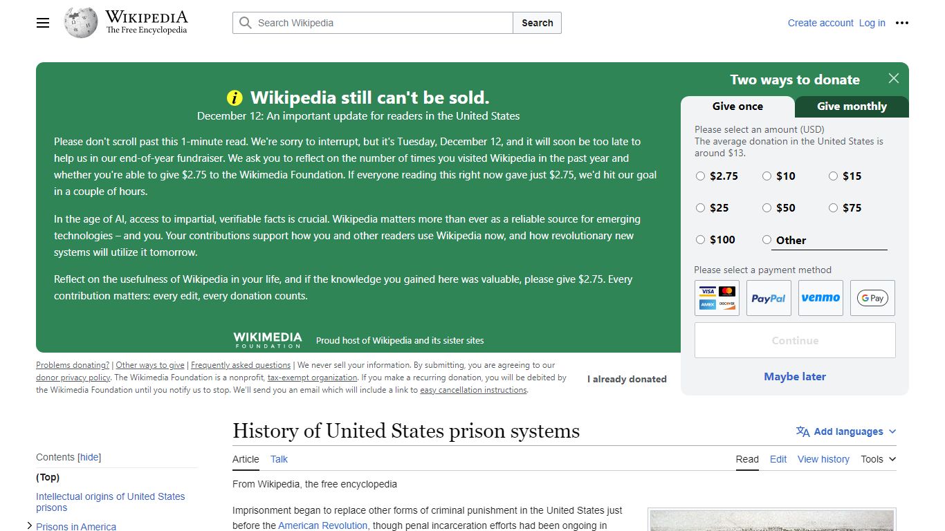 History of United States prison systems - Wikipedia