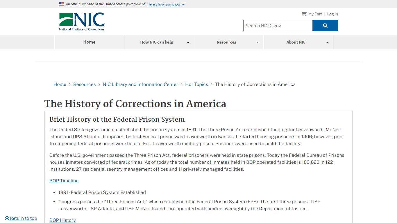 The History of Corrections in America